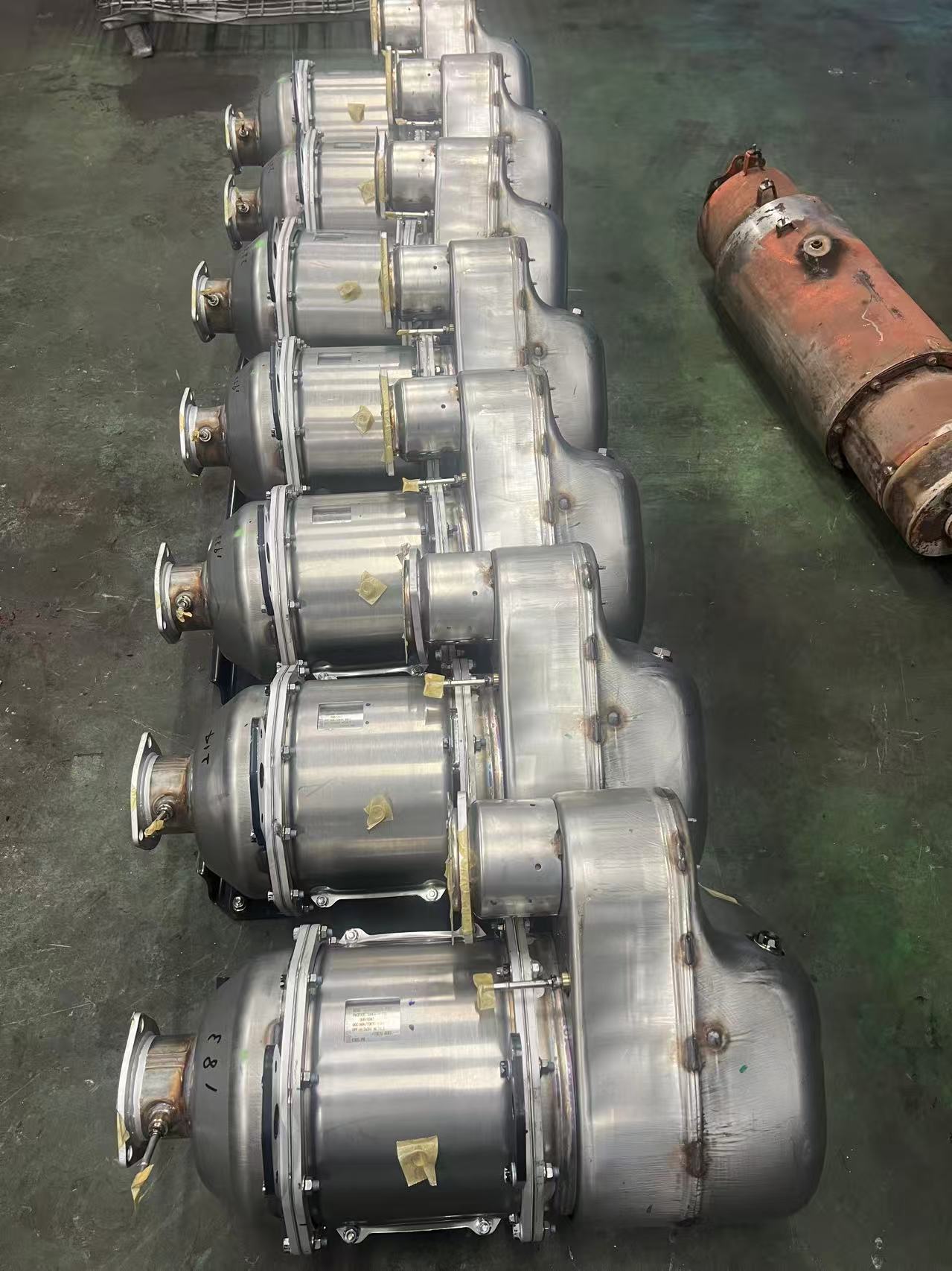 Stored catalytic converters and exhaust treatment components