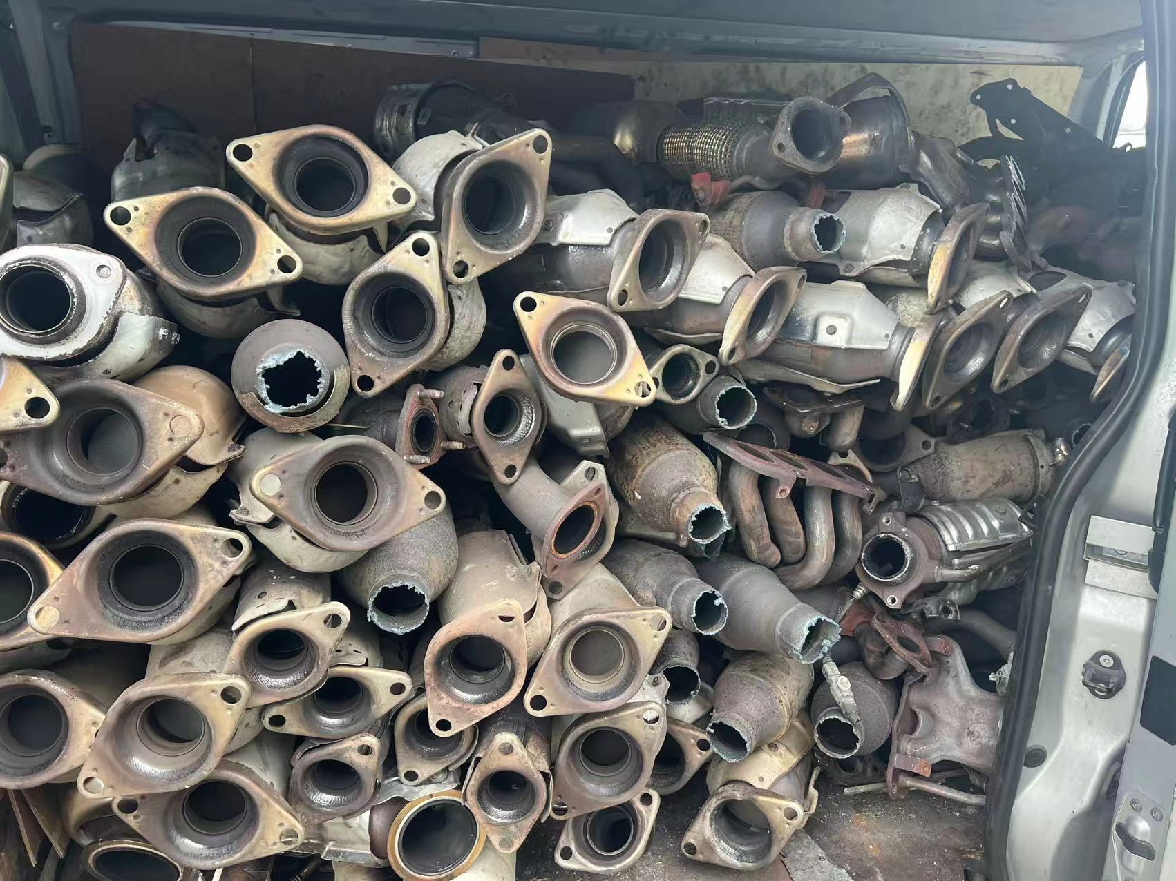 Collected automotive catalytic converters