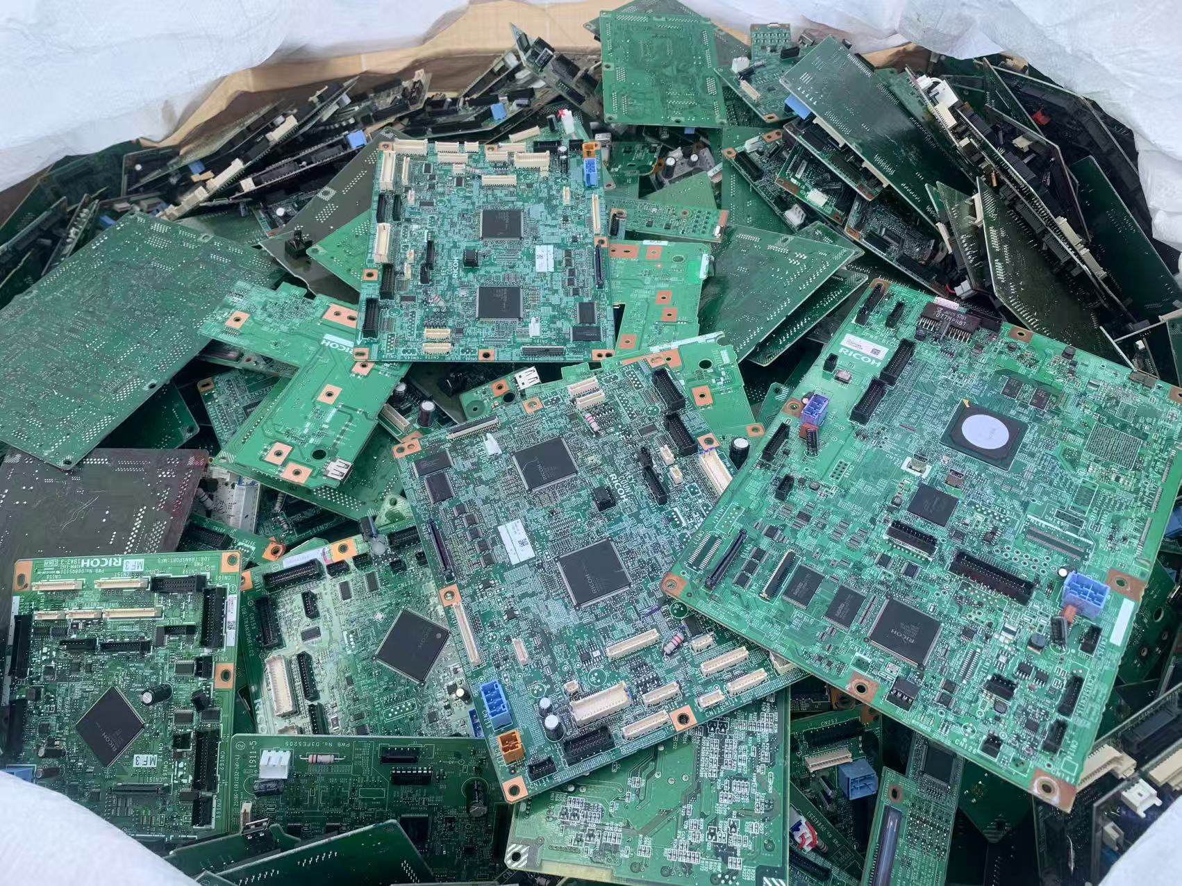 Collected circuit boards awaiting sorting